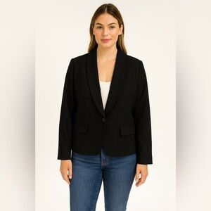 Pendleton Black Single-Button 100% Wool Blazer Size 10P Petite